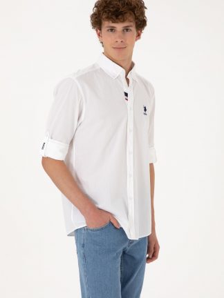 پیراهن مردانه سفید یو اس پولو