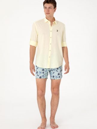 مایو مردانه آبی فیروزه ای یو اس پولو