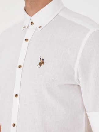 پیراهن مردانه سفید یو اس پولو