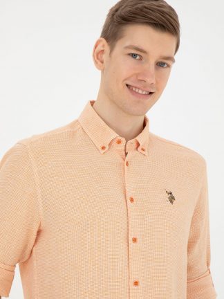 پیراهن مردانه آجری یو اس پولو