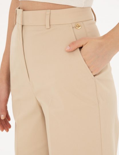 شلوار پارچه ای زنانه بژ پیرکاردین