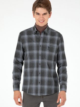 پیراهن مردانه خاکستری تیره یو اس پولو