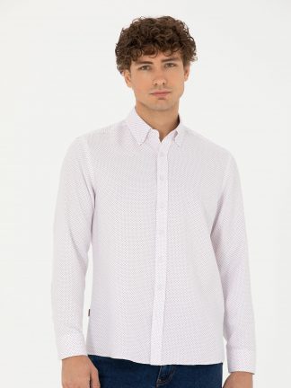 پیراهن مردانه زرشکی پیرکاردین