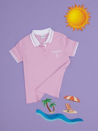 پولوشرت دخترانه صورتی یو اس پولو