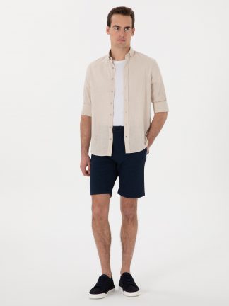 شلوارک مردانه سرمه ای پیرکاردین