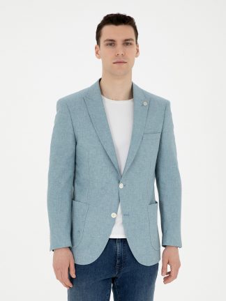 کت مردانه آبی روشن پیرکاردین