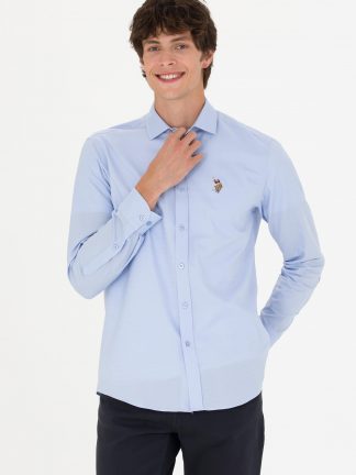 پیراهن مردانه آبی یو اس پولو