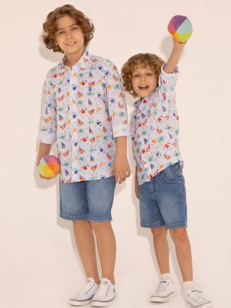 پیراهن پسرانه سفید یو اس پولو