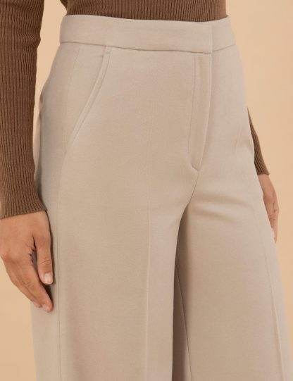 شلوار پارچه ای زنانه کرم پیرکاردین