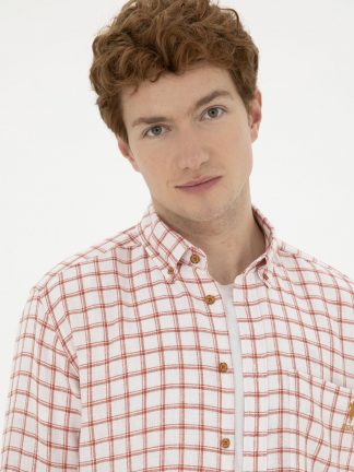 پیراهن مردانه آجری یو اس پولو