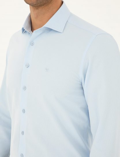 پیراهن مردانه آبی روشن پیرکاردین