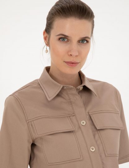 شومیز زنانه بژ پیرکاردین