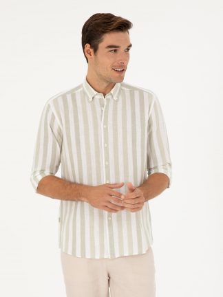 پیراهن مردانه سبز پیرکاردین