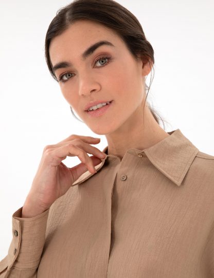 شومیز زنانه بژ پیرکاردین