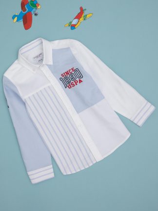 پیراهن پسرانه آبی روشن یو اس پولو