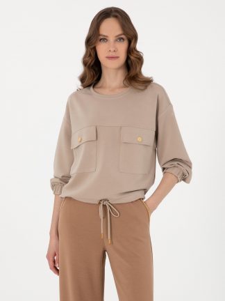 سویشرت زنانه بژ پیرکاردین