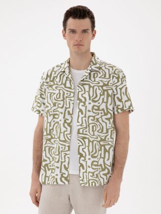 پیراهن آستین کوتاه مردانه خاکی روشن پیرکاردین