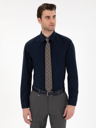 پیراهن رسمی مردانه سرمه ای پیرکاردین