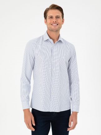 پیراهن مردانه آبی روشن پیرکاردین