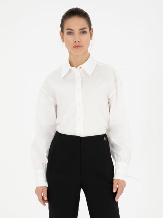 شومیز زنانه سفید پیرکاردین