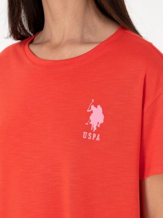 تیشرت زنانه قرمز یو اس پولو