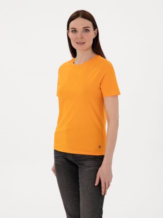 تیشرت زنانه نارنجی پیرکاردین