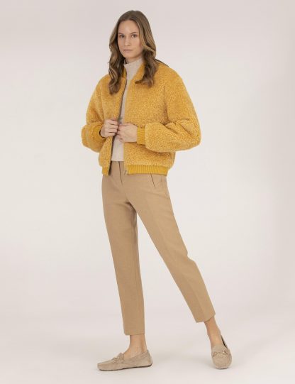 پالتو زنانه خردلی پیرکاردین
