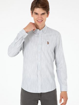 پیراهن مردانه خاکستری روشن یو اس پولو