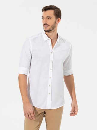 پیراهن مردانه سفید پیرکاردین