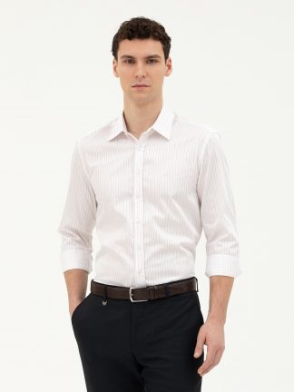 پیراهن مردانه صورتی روشن پیرکاردین