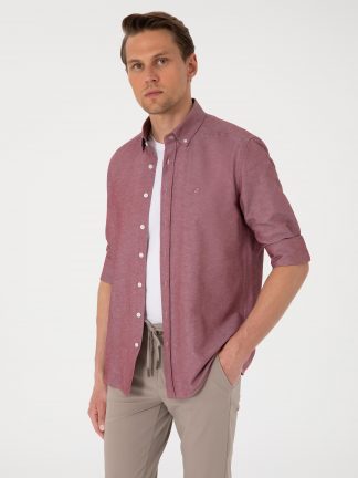 پیراهن مردانه زرشکی پیرکاردین