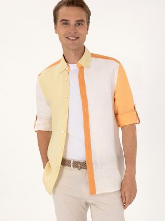 پیراهن مردانه خربزه ای یو اس پولو