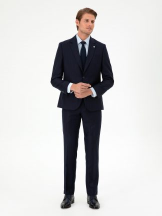 کت و شلوار مردانه سرمه ای پیرکاردین