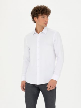 پیراهن مردانه سفید پیرکاردین