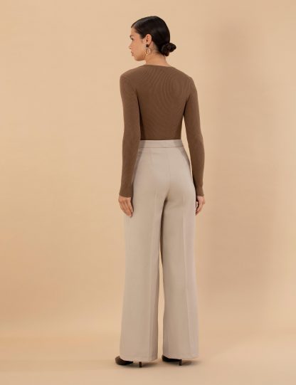 شلوار پارچه ای زنانه کرم پیرکاردین