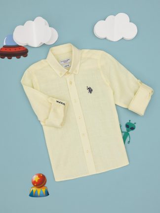 پیراهن پسرانه لیمویی یو اس پولو