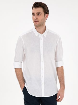 پیراهن مردانه سفید پیرکاردین