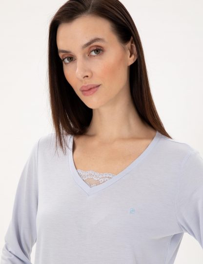 لباس خواب و لانژره زنانه آبی پیرکاردین