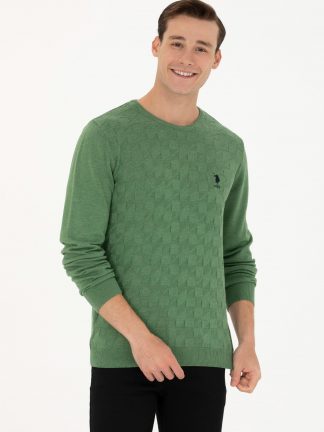پلیور مردانه سبز یو اس پولو