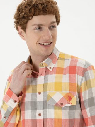 پیراهن مردانه گل انار یو اس پولو