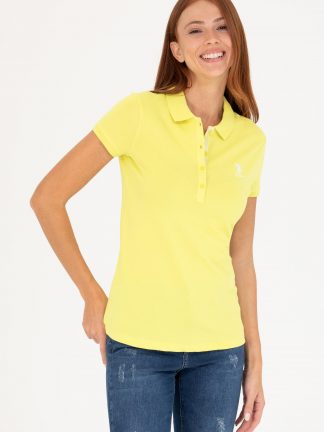تیشرت زنانه زرد روشن یو اس پولو