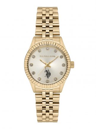 ساعت مچی زنانه طلایی یو اس پولو