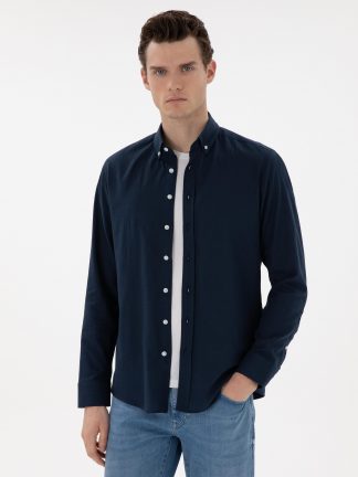 پیراهن مردانه سرمه ای پیرکاردین