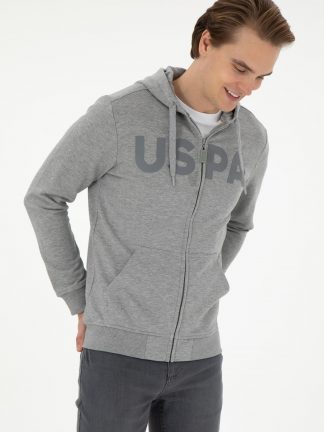 هودی مردانه خاکی ملانژ یو اس پولو