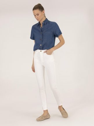 شلوار کتان زنانه بژ پیرکاردین