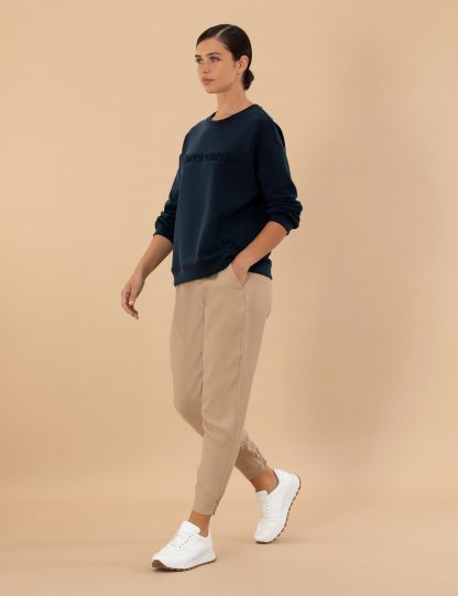 شلوار پارچه ای زنانه بژ پیرکاردین