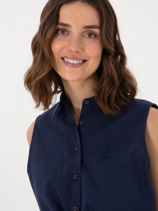 شومیز زنانه سرمه ای یو اس پولو