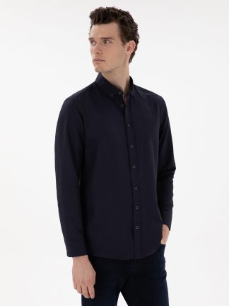 پیراهن مردانه سرمه ای پیرکاردین