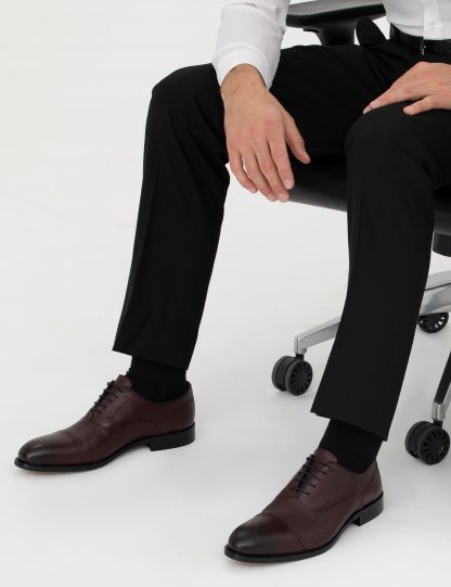 کفش رسمی مردانه زرشکی پیرکاردین