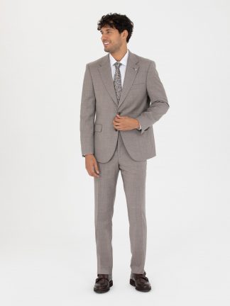 کت و شلوار مردانه قهوه ای روشن پیرکاردین